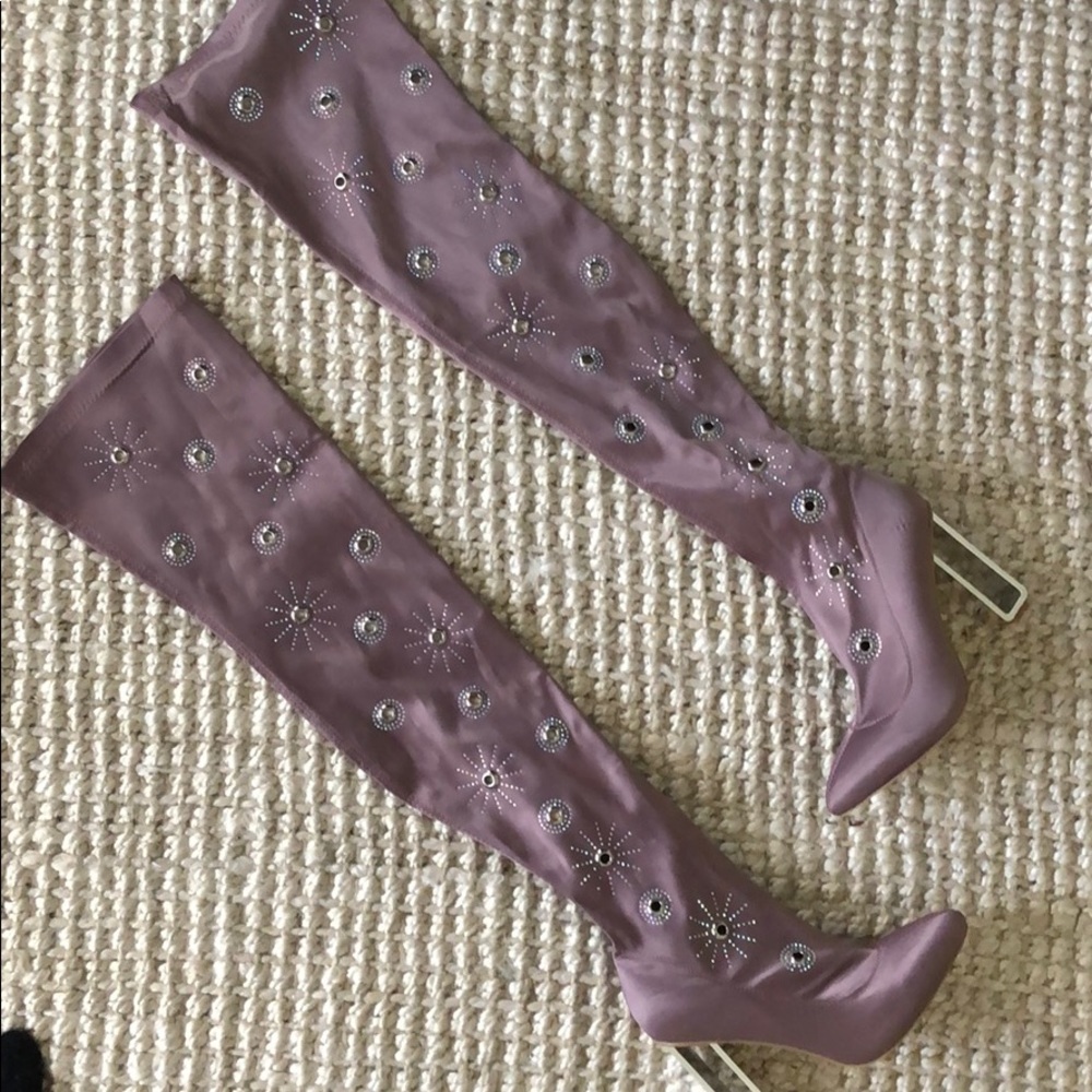 Mauve/blush pink Thigh High Boots